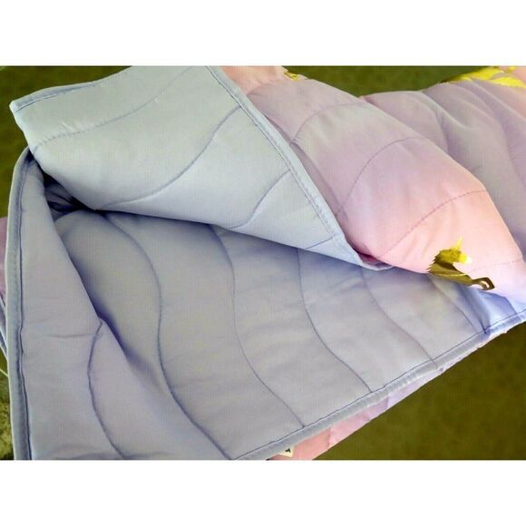 KIDS RULE UNICORN GOLD METALLIC PINK/PURPLE OMBRE REVERSIBLE TWIN QUILT SHAM SET - Picture 5 of 5